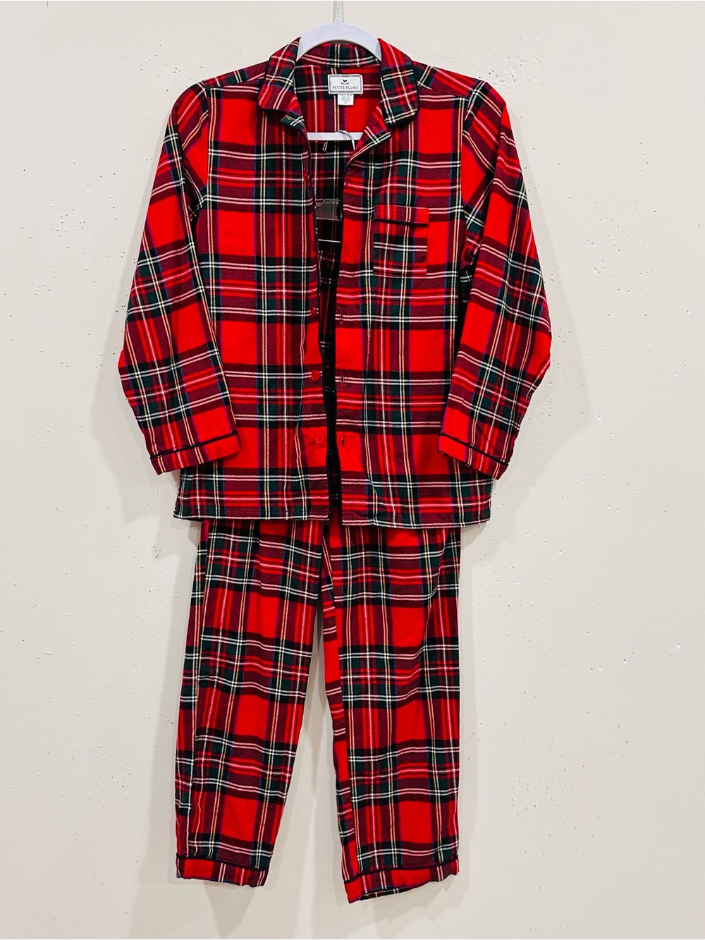 Petite Plume Kids Red Tartan Plaid Flannel Pajama Set Size 12 Flame Resistant